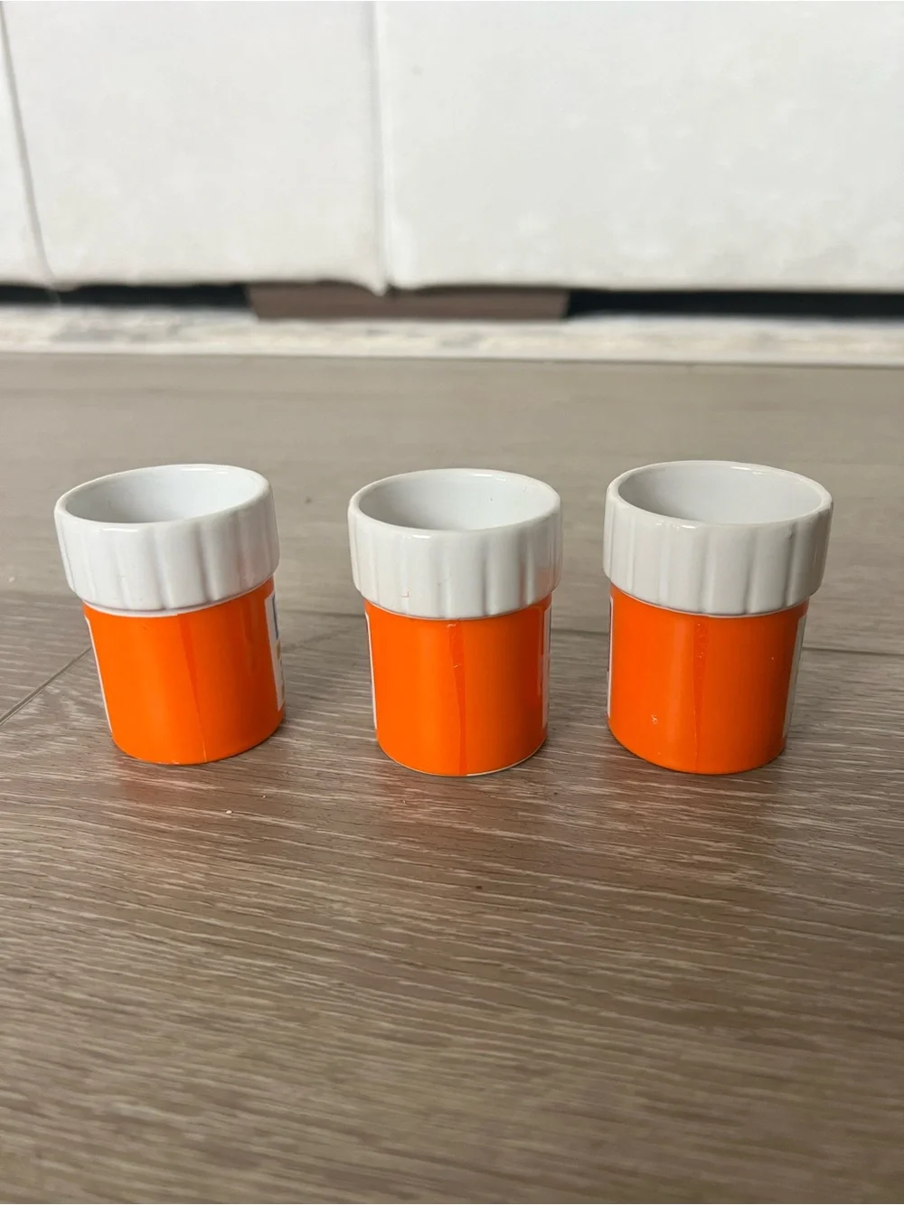 3 Pack RX Prescription Shot Glasses Ceramic Pill Bottle Bar Set
